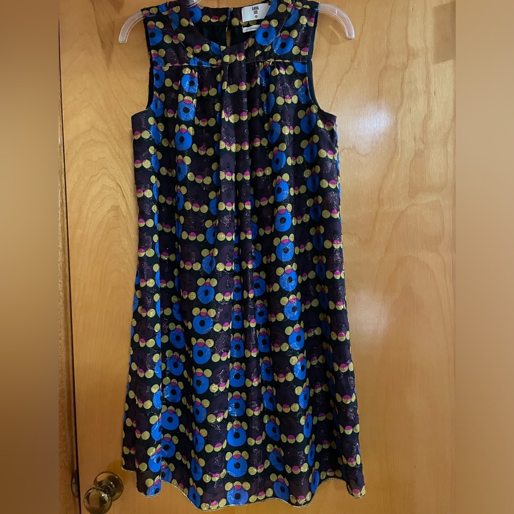 Anna Sui x Target 20 Anniversary Shift Dress Metallic Circles Size Small